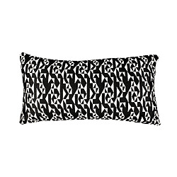 Coussin avec Rembourrage Design Géométrique Breda Kuatéh Noir et Blanc 55x30 cm