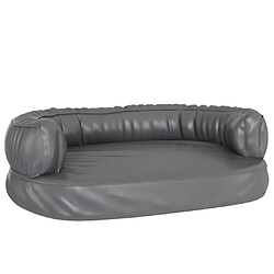 vidaXL Lit pour chien ergonomique Mousse Gris 60x42 cm Similicuir