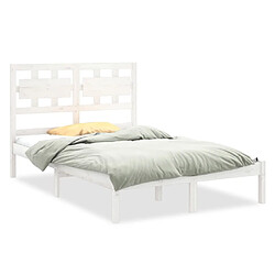 Maison Chic Lit adulte - Lit simple Cadre de lit,Structure du lit Contemporain Blanc Bois massif 120x200 cm -MN30272