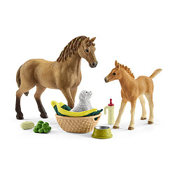 Schleich Set de figurines et accessoires - Les soins pour bébé animaux d'Horse Club Sarah