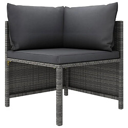 Avis Maison Chic Salon de jardin 10 pcs + coussins - Mobilier/Meubles de jardin - Table et chaises d'extérieur Résine tressée Gris -MN26733