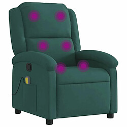 Maison Chic Fauteuil de massage inclinable,Fauteuil luxe de relaxation vert foncé velours -MN66857