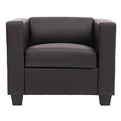 Mendler Fauteuil Club / Lounge Lille, 86x75x70cm ~ simili-cuir café pas cher