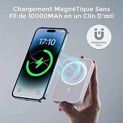 SANAG Batterie Externe Magnétique Powerbank 10000Mah Portable Power Bank Magnetic Sans Fil Chargeur Avec Pd 20W Câble Usb-C | Compatible Avec Iphone15 14 13 12 Pro Pro | Blanc