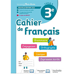 Cahier de français 3e, cycle 4