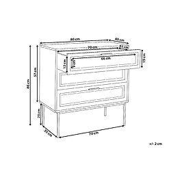 Avis Beliani Commode 3 tiroirs en bois clair PASCO