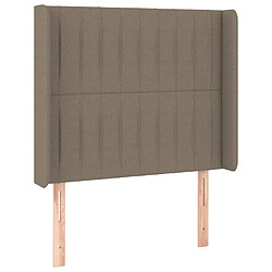 Avis Maison Chic Tête de lit scandinave à LED,meuble de chambre Taupe 93x16x118/128 cm Tissu -MN32600