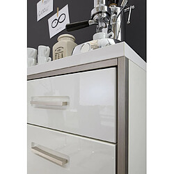 Pegane Buffet coloris blanc brillant - Longueur 153 x Hauteur 121 x Profondeur 45 cm pas cher