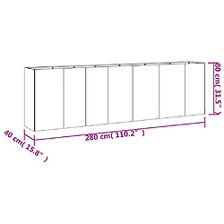 vidaXL Lit surélevé de jardin 280x40x80 cm acier corten pas cher