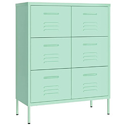 vidaXL Armoire à tiroirs Vert menthe 80x35x101,5 cm Acier