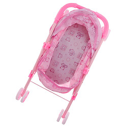 Mini-poussette pliable pour poussette avec poussette de simulation de jouets de jeu rose