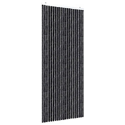 Decoshop26 Rideau contre insectes moustiquaire Anthracite 90x220 cm Chenille DEC022191