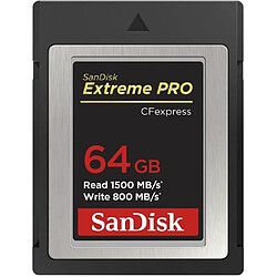 Carte SanDisk Extreme PRO CFexpress Type B - SANDISK - 64 Go - Jusqu'à 1 700 Mo/s - Pour vidéos en 4K RAW