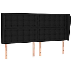 vidaXL Tête de lit avec oreilles Noir 183x23x118/128 cm Tissu