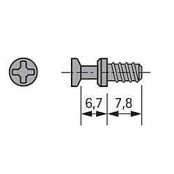 Avis Goujons à visser du 260 - Profondeur perçage : 8 mm - Perçage : 5 mm - Matériau : Acier - Décor : Zingué - HETTICH