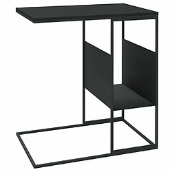 Maison Chic Table d'appoint | Table Basse Noir 55x36x59,5 cm Bois d'ingénierie -GKD65028 pas cher