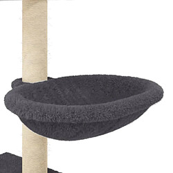 Acheter Helloshop26 Arbre à chat meuble tour grimper jouet grattage grattoir escalade plateforme avec griffoirs en sisal foncé 117 cm gris 02_0022647