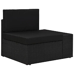 Acheter vidaXL Salon de jardin 3 pcs Résine tressée Noir