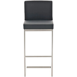 Decoshop26 Tabouret de bar x1 design moderne support en acier inoxydable assise en PVC noir 10_0005317 pas cher