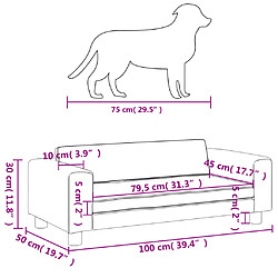 vidaXL Lit pour chien avec extension gris 100x50x30 cm similicuir pas cher