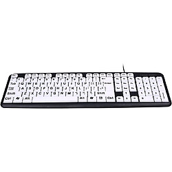 Clavier à gros caractères Filaire Clavier à grandes lettres Claviers USB pour malvoyants