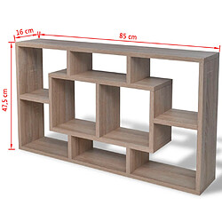 vidaXL Étagère murale 8 compartiments Couleur de chêne pas cher