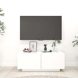 Maison Chic Meuble TV scandinave - Banc TV pour salon Blanc 100x35x40 cm Aggloméré -MN89502