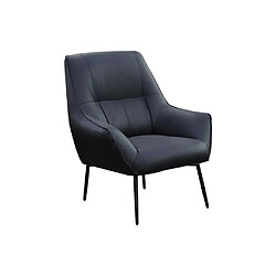 Avis Vente-Unique Fauteuil en cuir noir STABIA