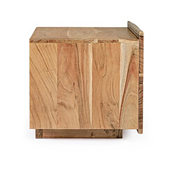 Mes Chevet 2 tiroirs 60x45x45 cm en bois d'acacia naturel - ORIKI