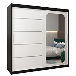 Abiks Meble Armoire PROMO V2 À Portes Coulissantes 200/200/62 2 Portes (Noir/Blanc)