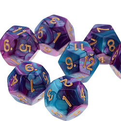 Polyéthylène dés multi-face dés D12 pour D u0026 D Table de jeu TRPG violet + bleu pas cher