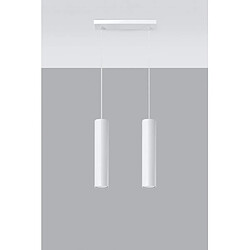 Luminaire Center Suspension LAGOS acier blanc 2 ampoules