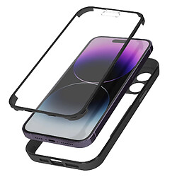 Avizar Coque pour iPhone 14 Pro Antichoc Dos Plexiglas et Avant Polymère Contour noir