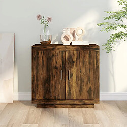 Avis Maison Chic Commode Buffet - Meuble de rangement Chêne fumé 80x40x75 cm Bois d'ingénierie -GKD37564