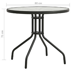 vidaXL Table de bistro Anthracite Ø80x71 cm Acier pas cher