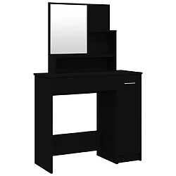 vidaXL Coiffeuse avec miroir noir 86,5x35x136 cm