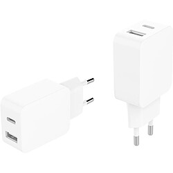 Avis Double Chargeur maison USB A+C PD 37W (12+25W) Power Delivery GaN Blanc Bigben