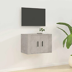 Maison Chic Meuble TV scandinave mural Banc TV suspendu pour salon - Gris béton 57x34,5x40 cm -MN79421