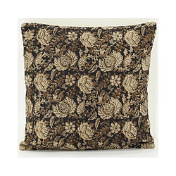 Aubry Gaspard Coussin à fleurs marron.