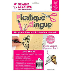 Graines Creatives Kit plastique dingue 4 feuilles 26 x 20 cm - 2 or & 2 argent