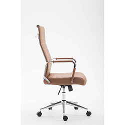 Decoshop26 Fauteuil de bureau en synthétique marron avec assise rembourrée pivotant BUR10242