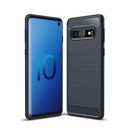 Wewoo étuis Coque Housse en TPU texturée et fibre de carbone pour Galaxy S10