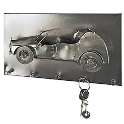 Pegane Patère murale en métal chromé foncé motif voiture - Longueur 35 x Hauteur 20 x Profondeur 10 cm