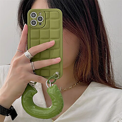 GUPBOO Étui pour iPhone11ProMax Bracelet pour étui de téléphone simple carré vert olive