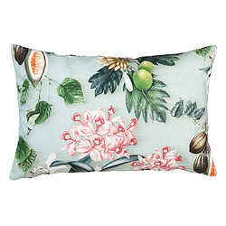 BigBuy Home Coussin Turquoise 100 % coton 60 x 40 cm Orchidée