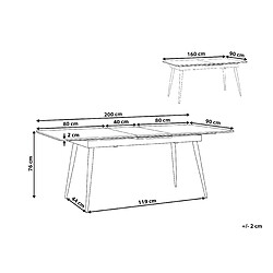 Avis Beliani Table de salle à manger extensible noire 160/200 x 90 cm MALDON