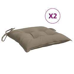 vidaXL Coussins de palette lot de 2 taupe 50x50x7 cm tissu oxford