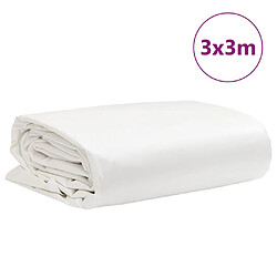 vidaXL Bâche blanc 3x3 m 650 g/m² pas cher