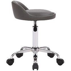 Acheter Decoshop26 Tabouret de travail sur roulettes hauteur réglable support en métal assise en synthétique gris TABO10193