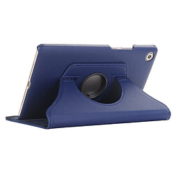 Avis Wewoo Housse Étui bleu foncé pour Huawei MediaPad M5 8.4 pouces Litchi Texture PU en cuir avec support rotatif et fonction de veille / réveil